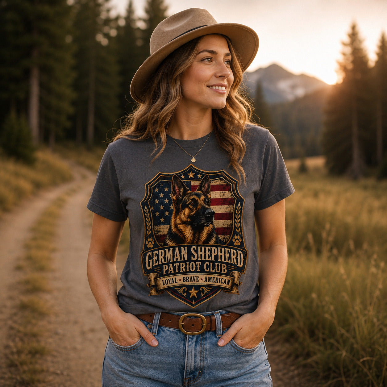 German Shepherd Patriot Club T-Shirt — Loyal Brave American Tee
