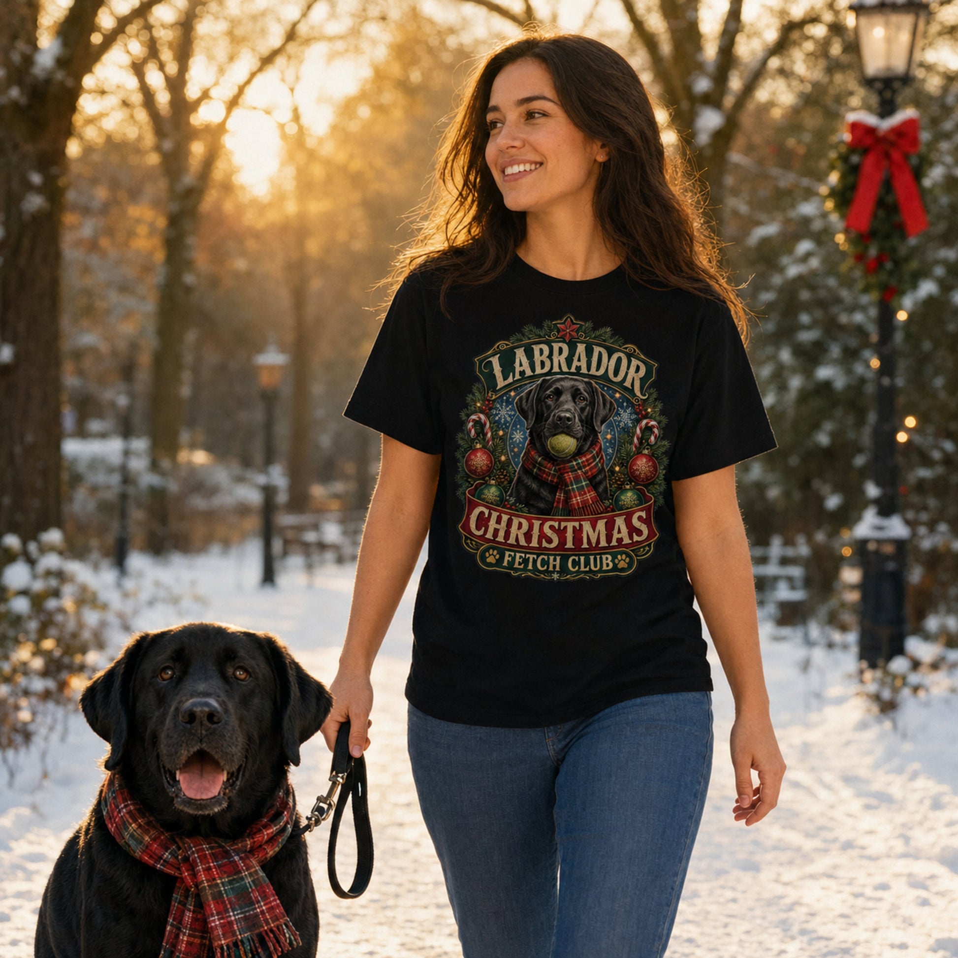Labrador Christmas Fetch Club mock-up 01 — Black