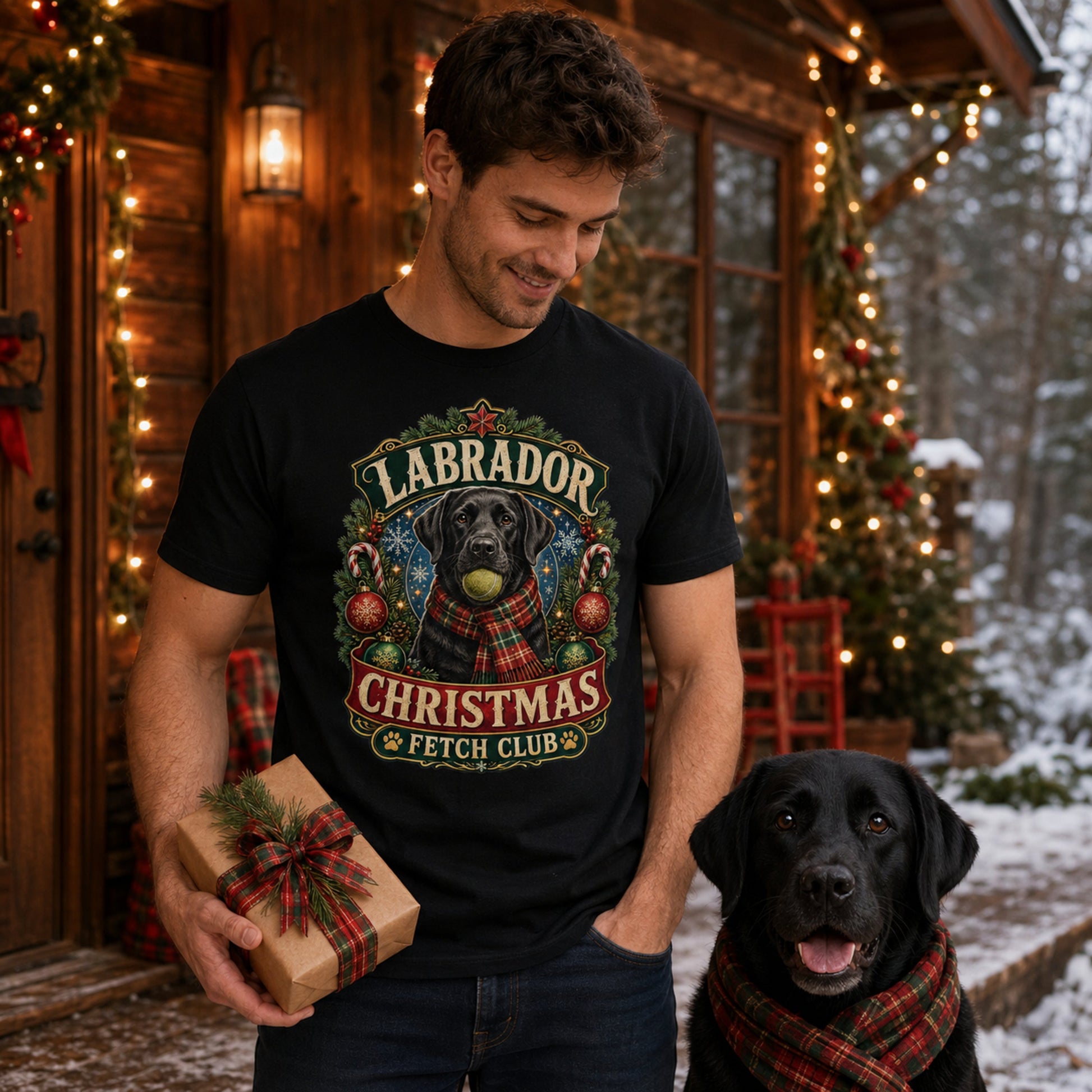 Labrador Christmas Fetch Club mock-up 02 — Black