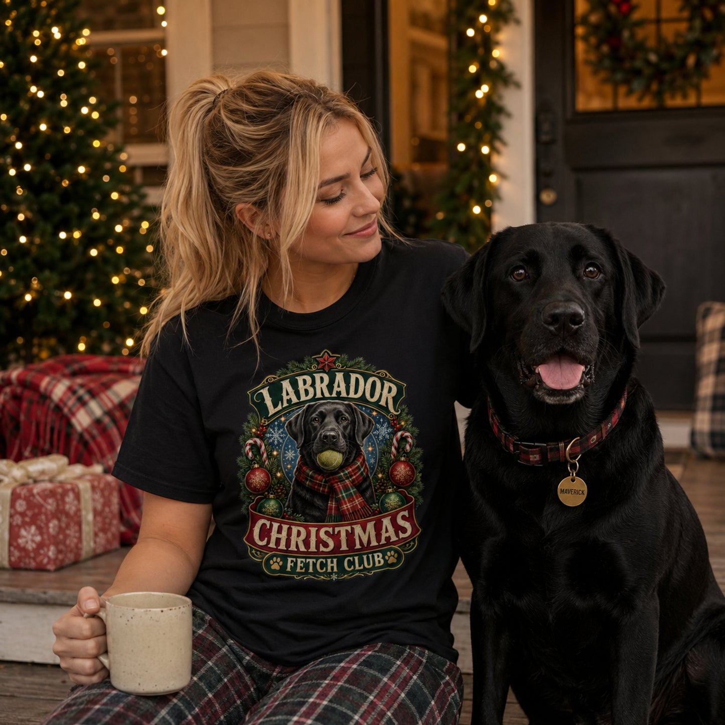 Labrador Christmas Fetch Club mock-up 03 — Black