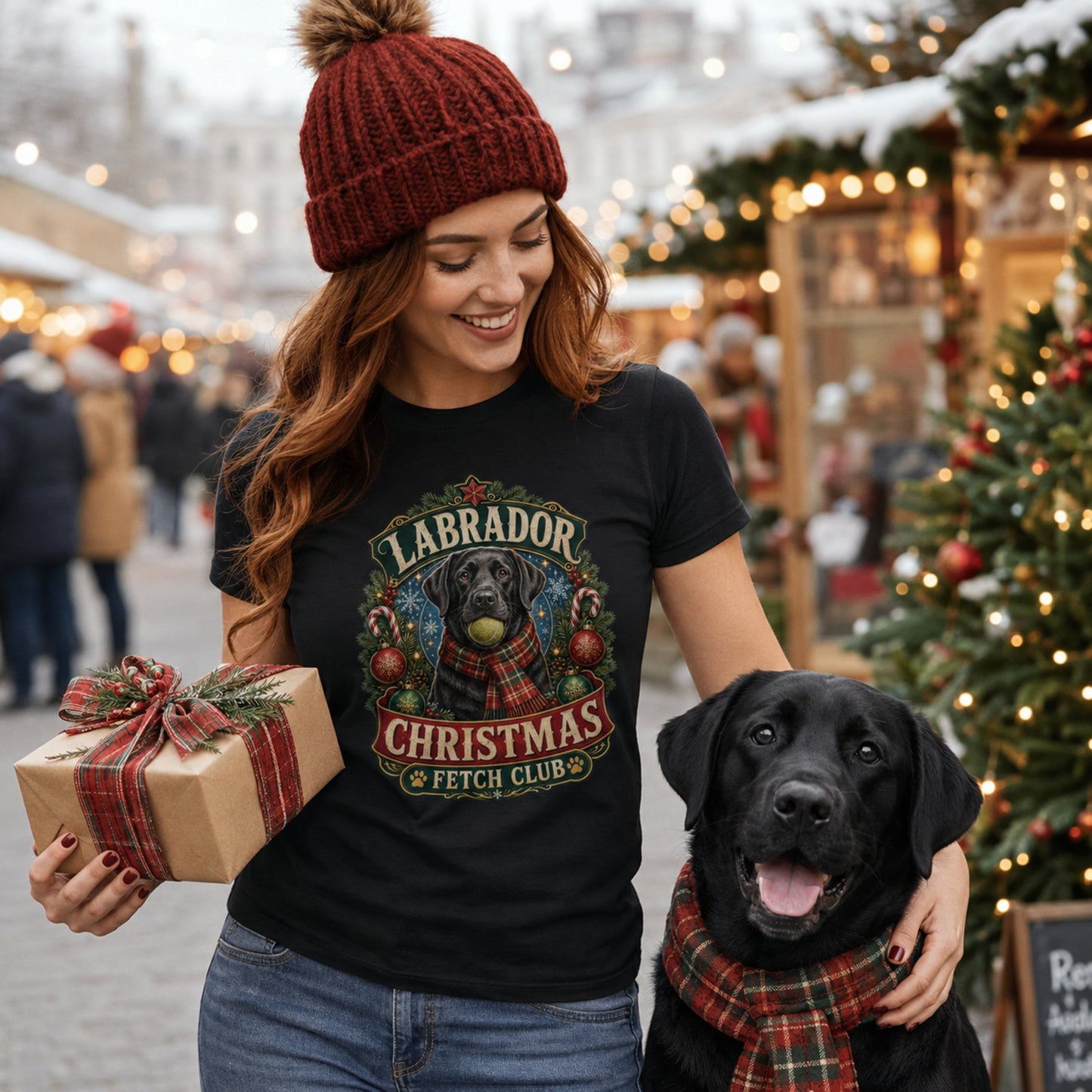Labrador Christmas Fetch Club mock-up 04 — Black