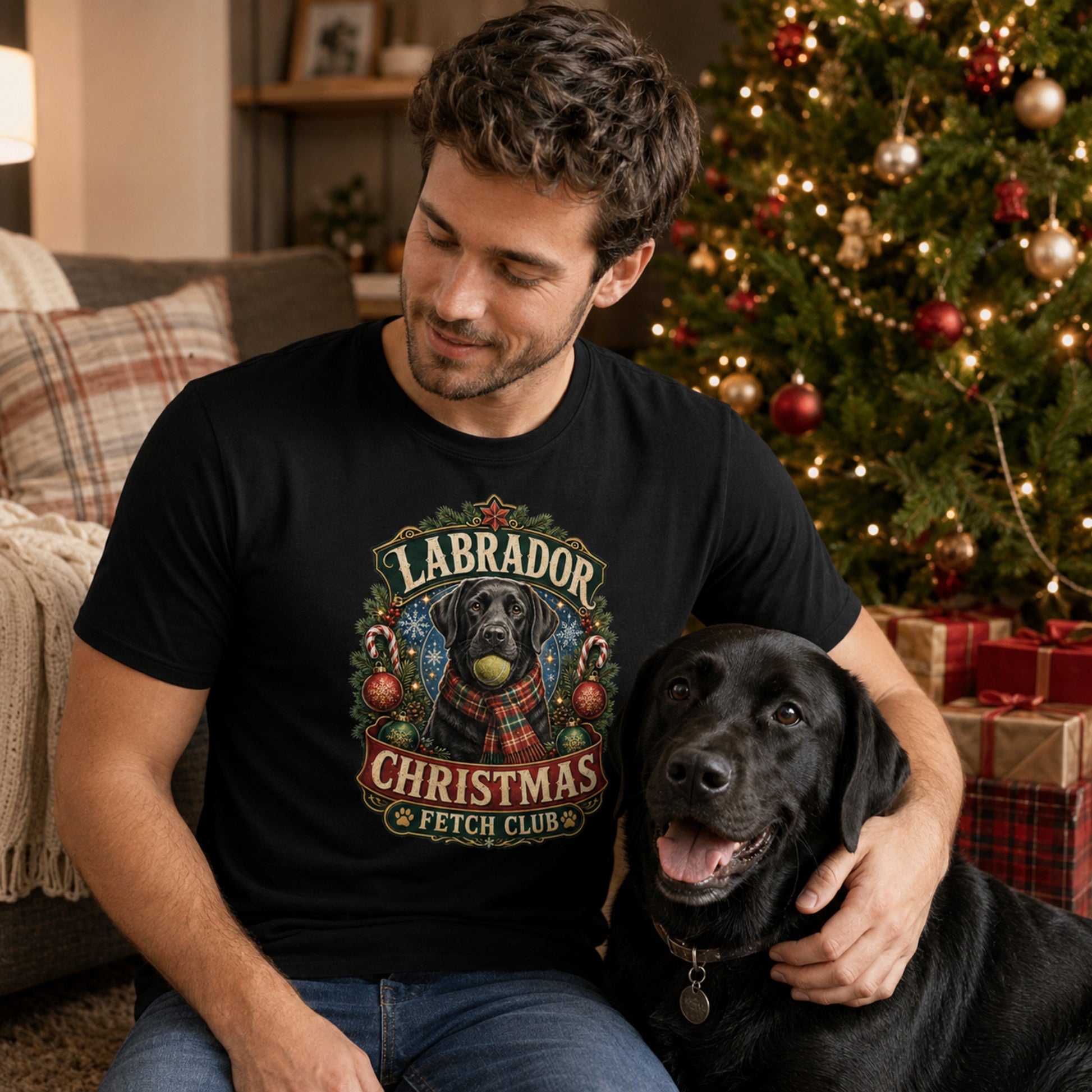 Labrador Christmas Fetch Club mock-up 05 — Black